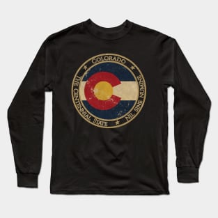 Vintage Colorado State USA United States of America American Flag Long Sleeve T-Shirt